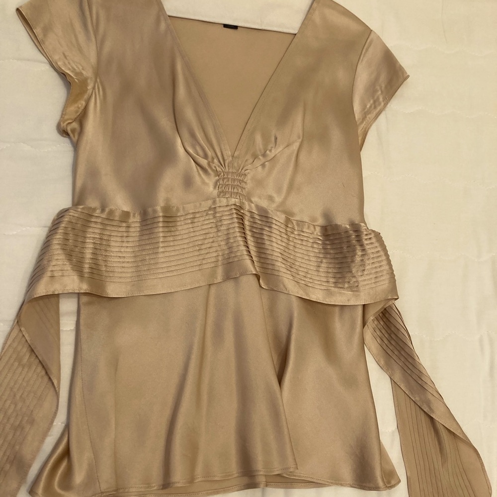 Express Pale Gold Silk Blouse